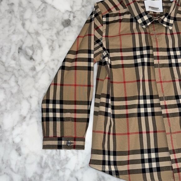 BURBERRY BEIGE VINTAGE CHECK LONG SLEEVE SHIRT 2Y - Picture 4 of 8